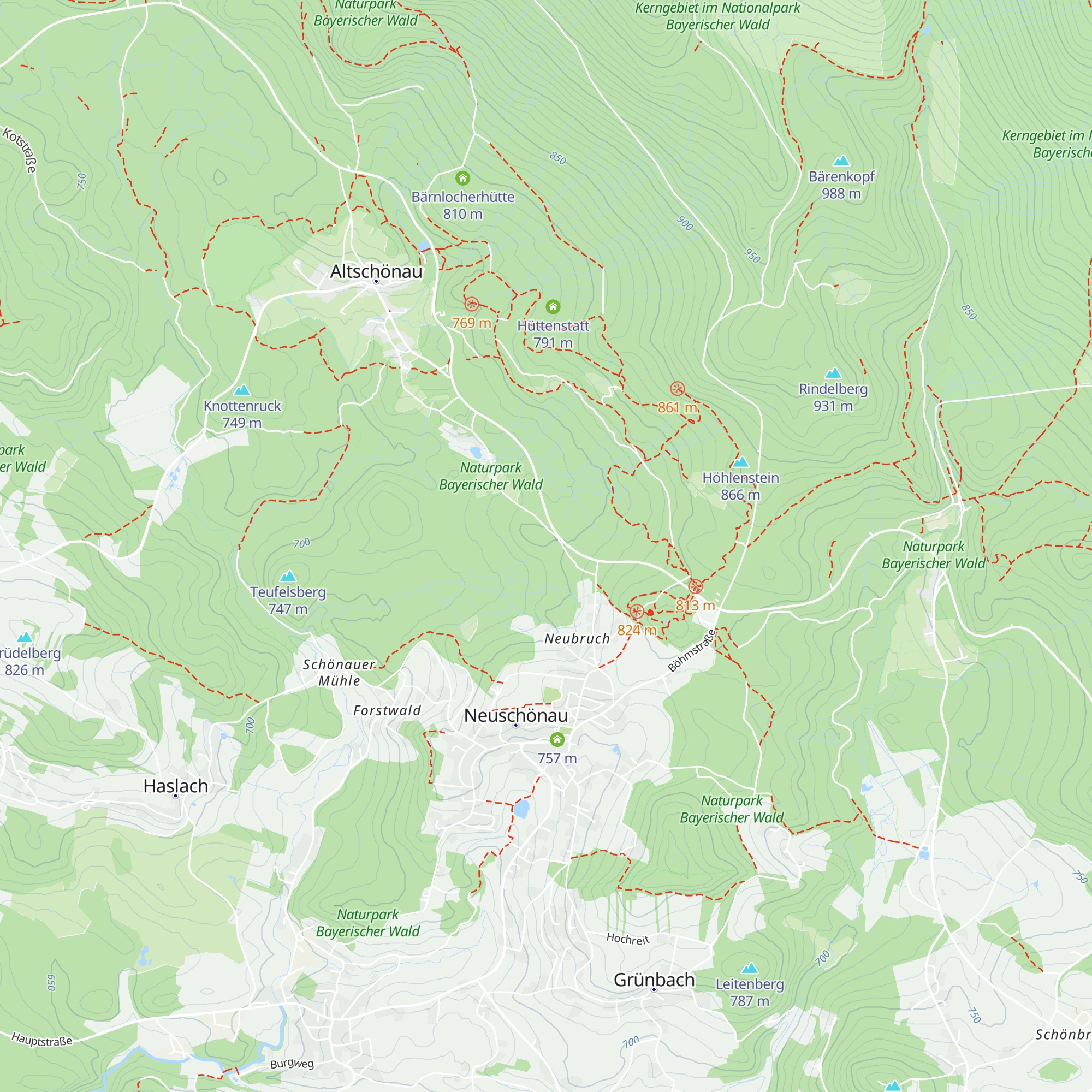 Glashüttenwald map