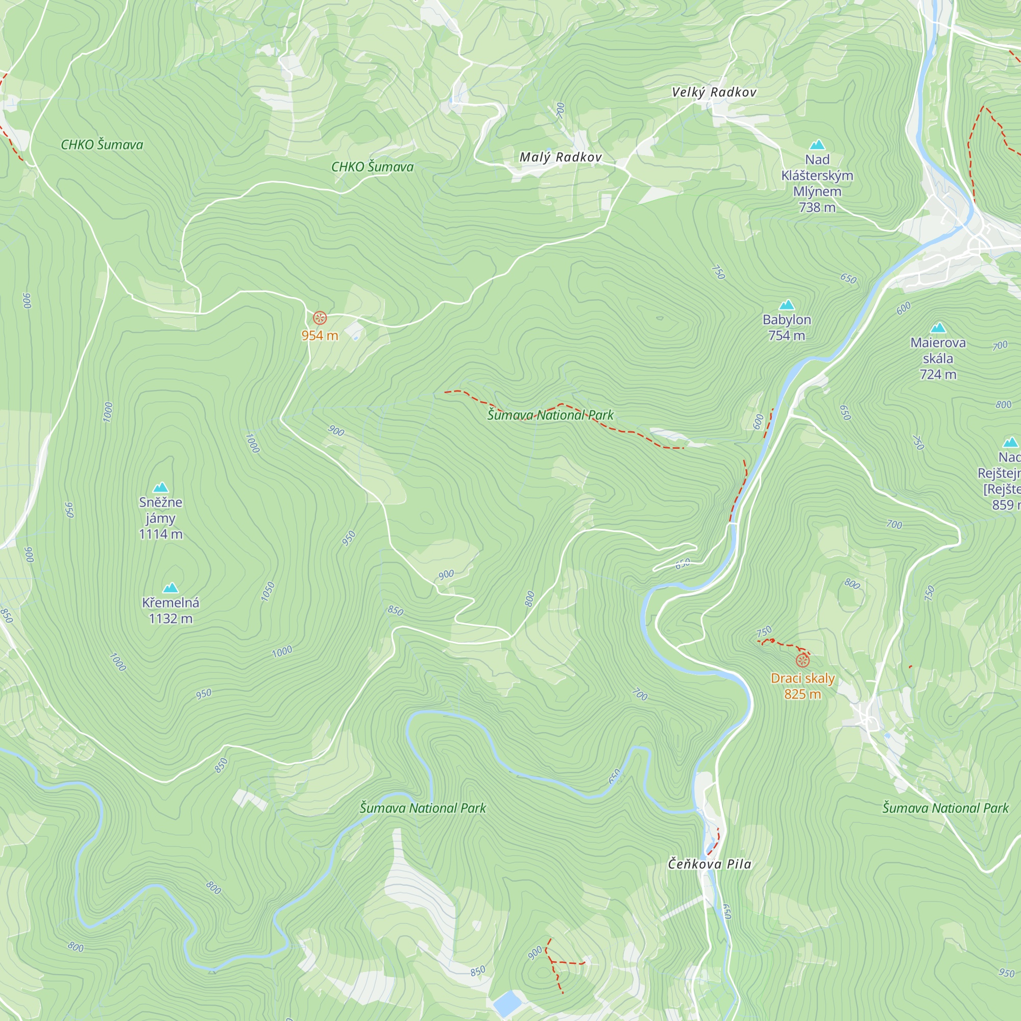 Býv. Staré hutě map