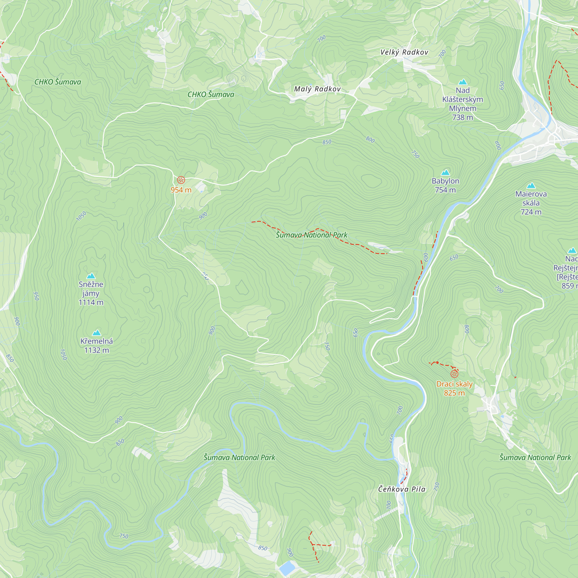 Býv. Staré hutě map