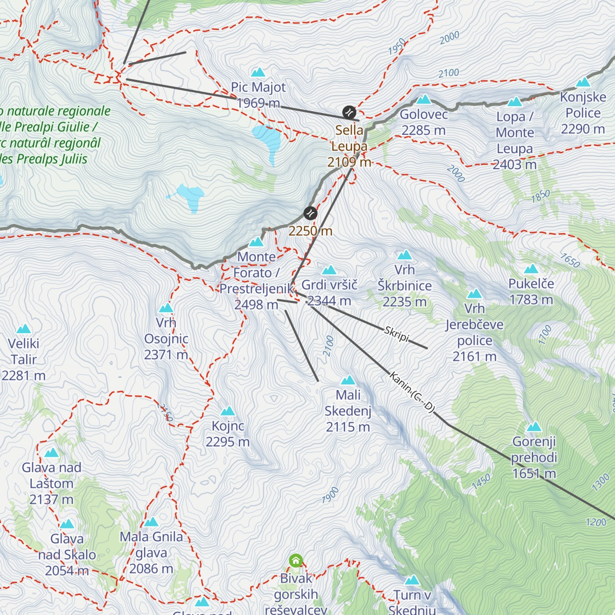 Sončni Kanin map