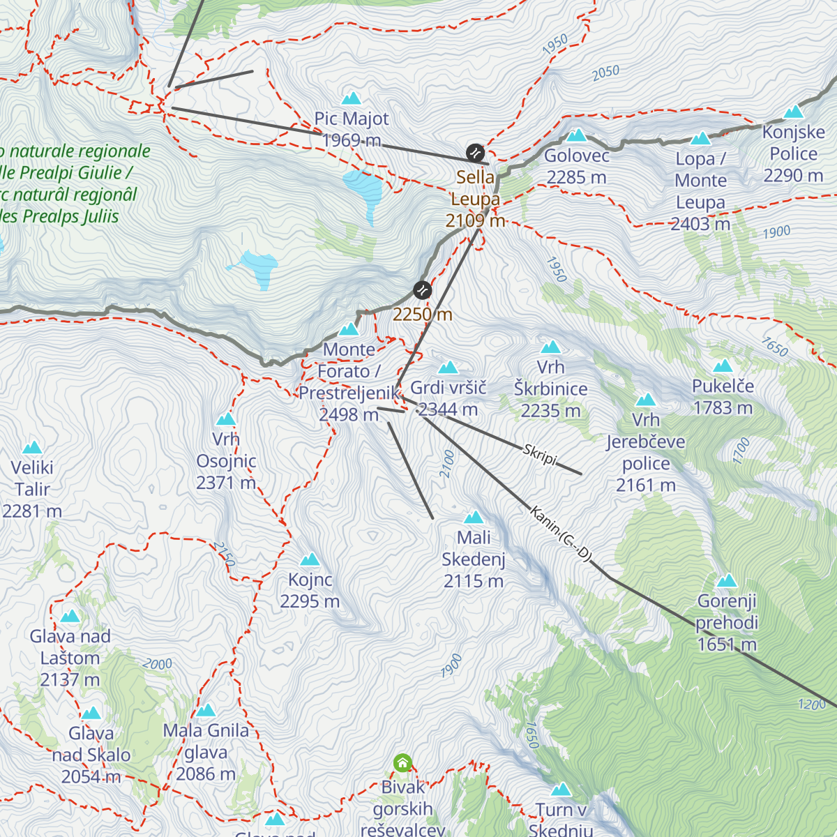 Sončni Kanin map