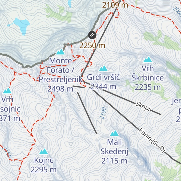 Map of Sončni Kanin