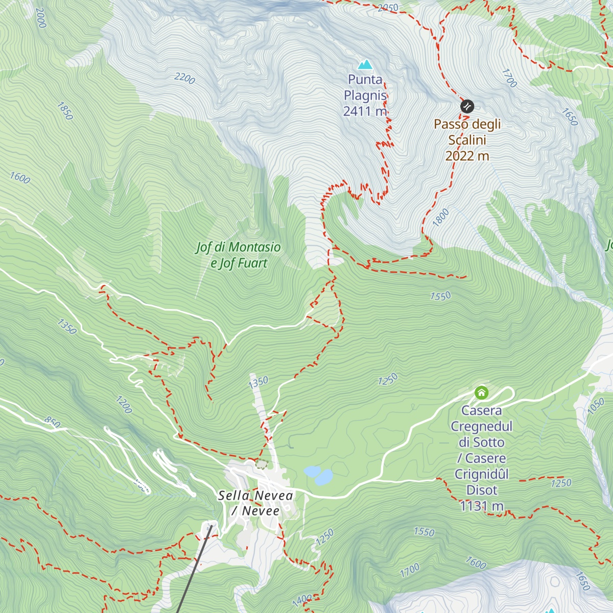 Casere Cregnedul di Sopra / Casere Crignidûl Disore map