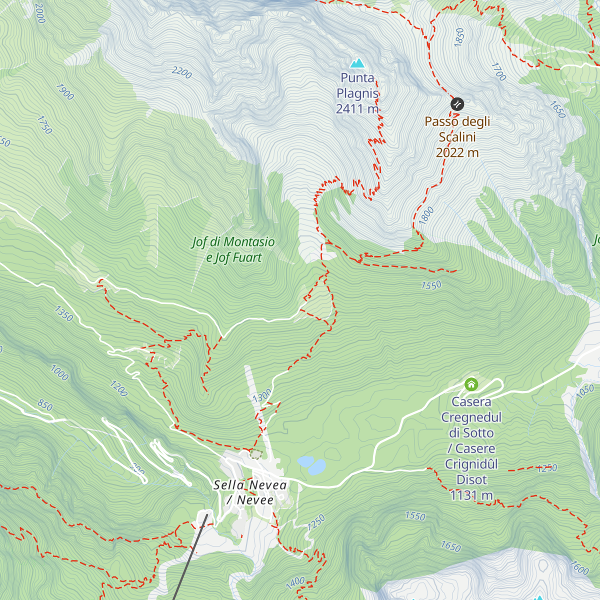 Casere Cregnedul di Sopra / Casere Crignidûl Disore map