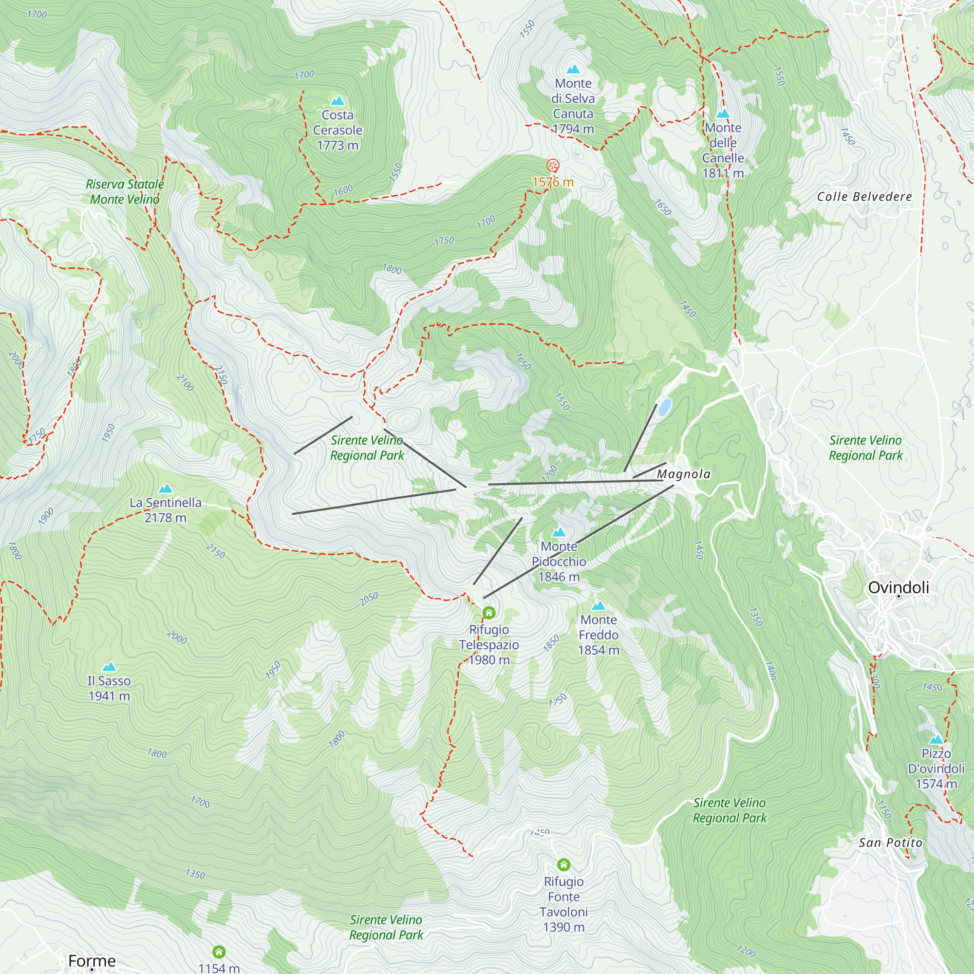 Rifugio Belvedere map