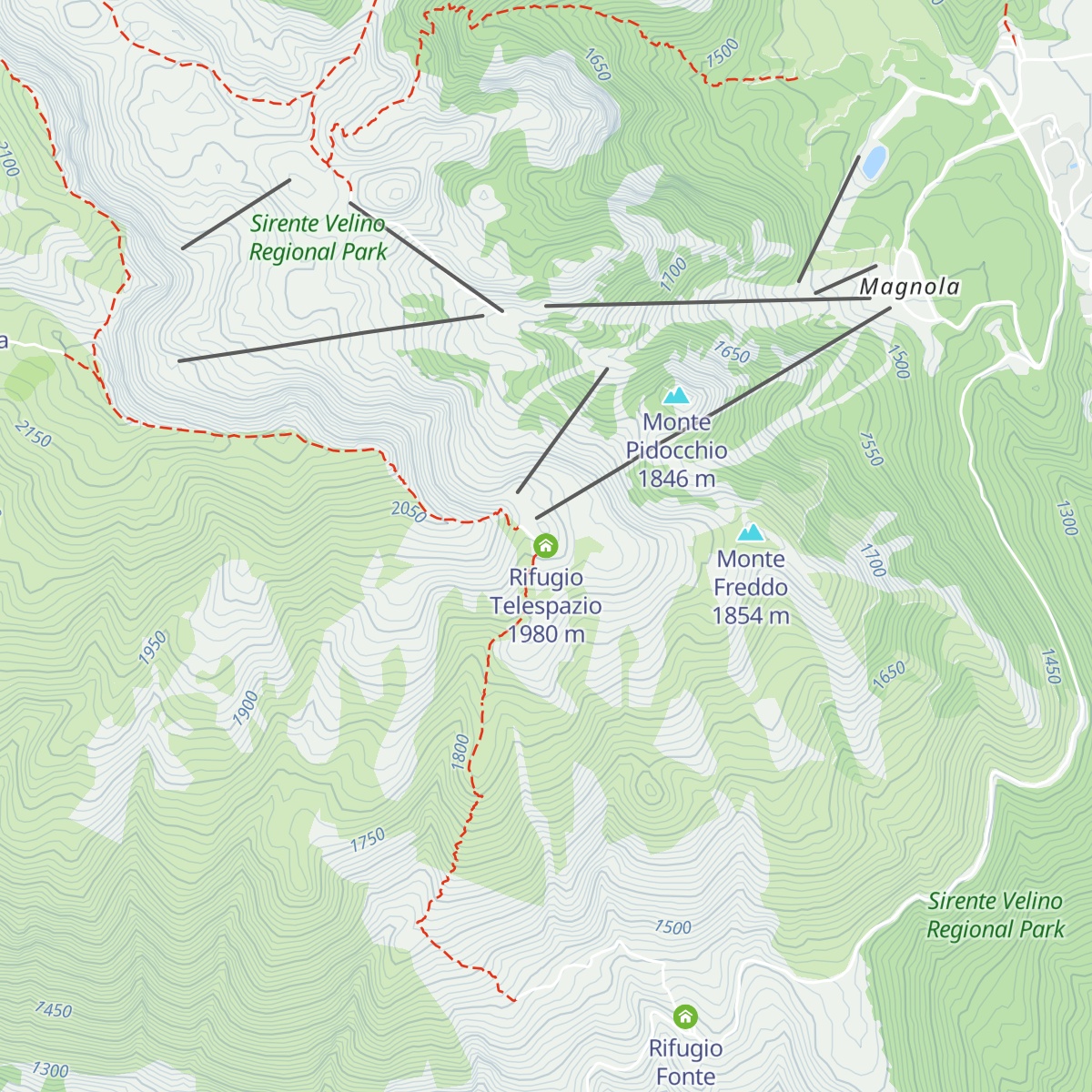 Rifugio Telespazio map