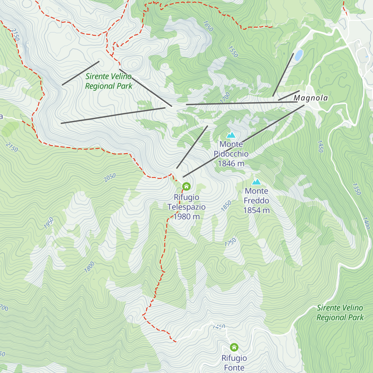 Rifugio Telespazio map