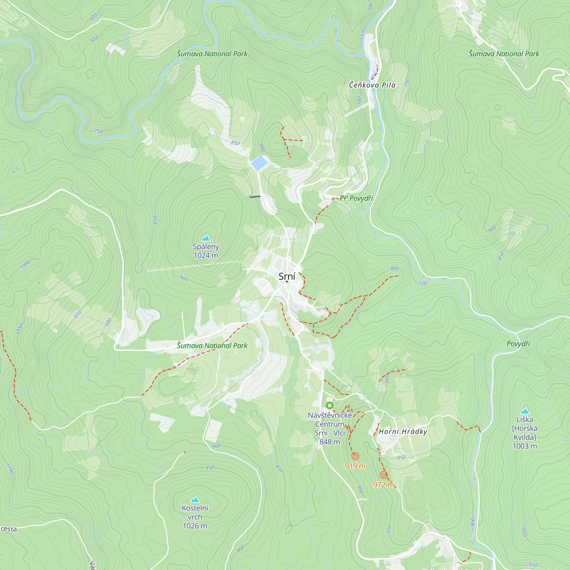 Informační centrum Srní map
