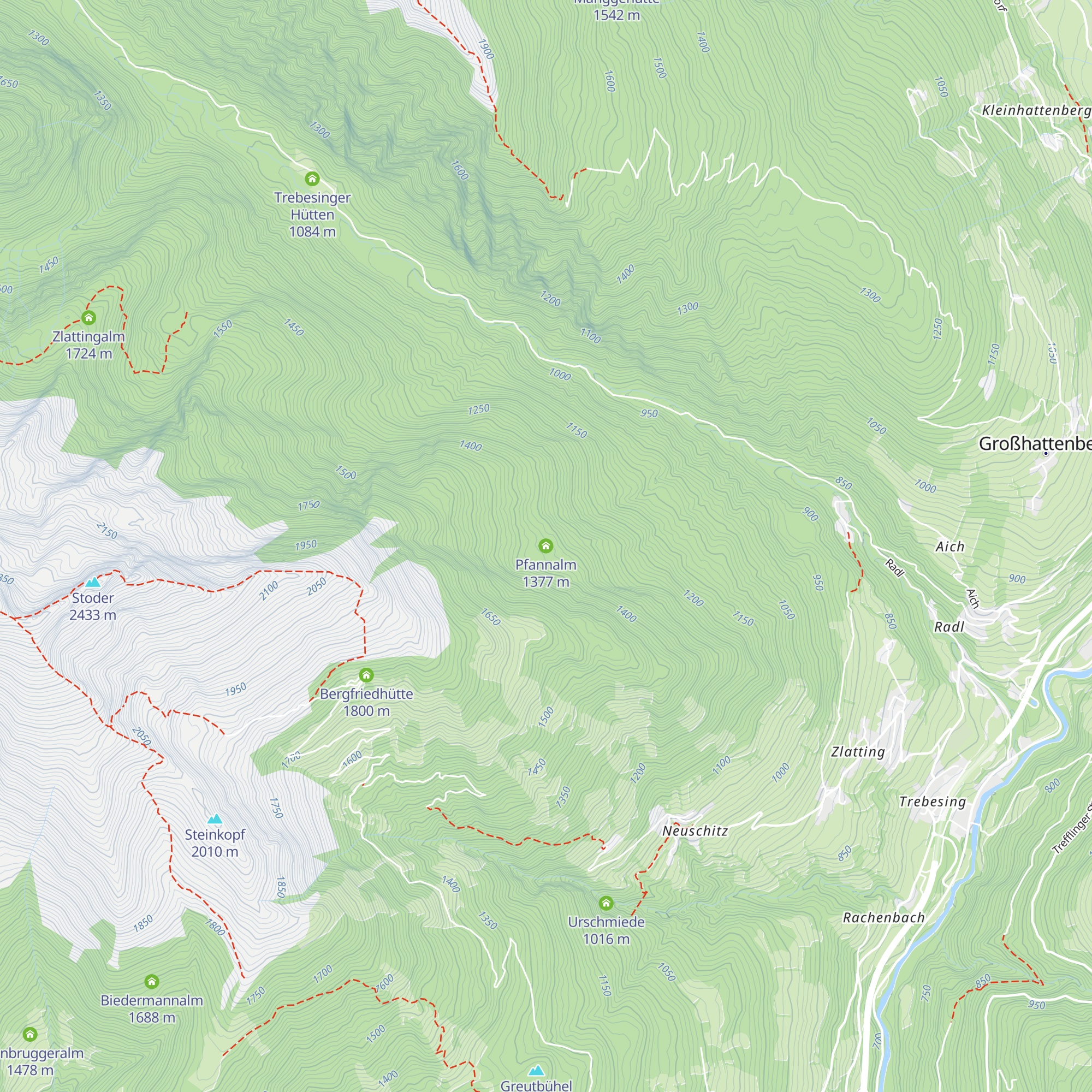 Pfannalm map