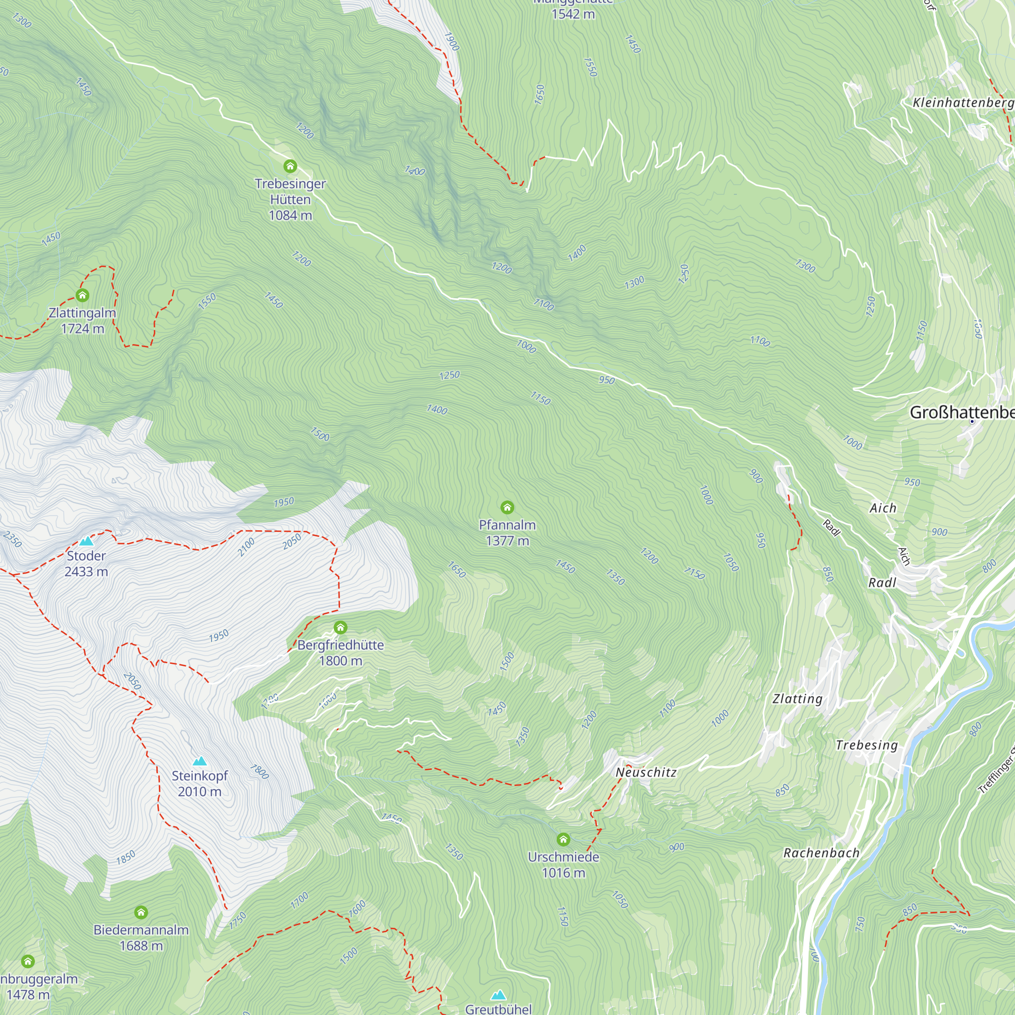Pfannalm map