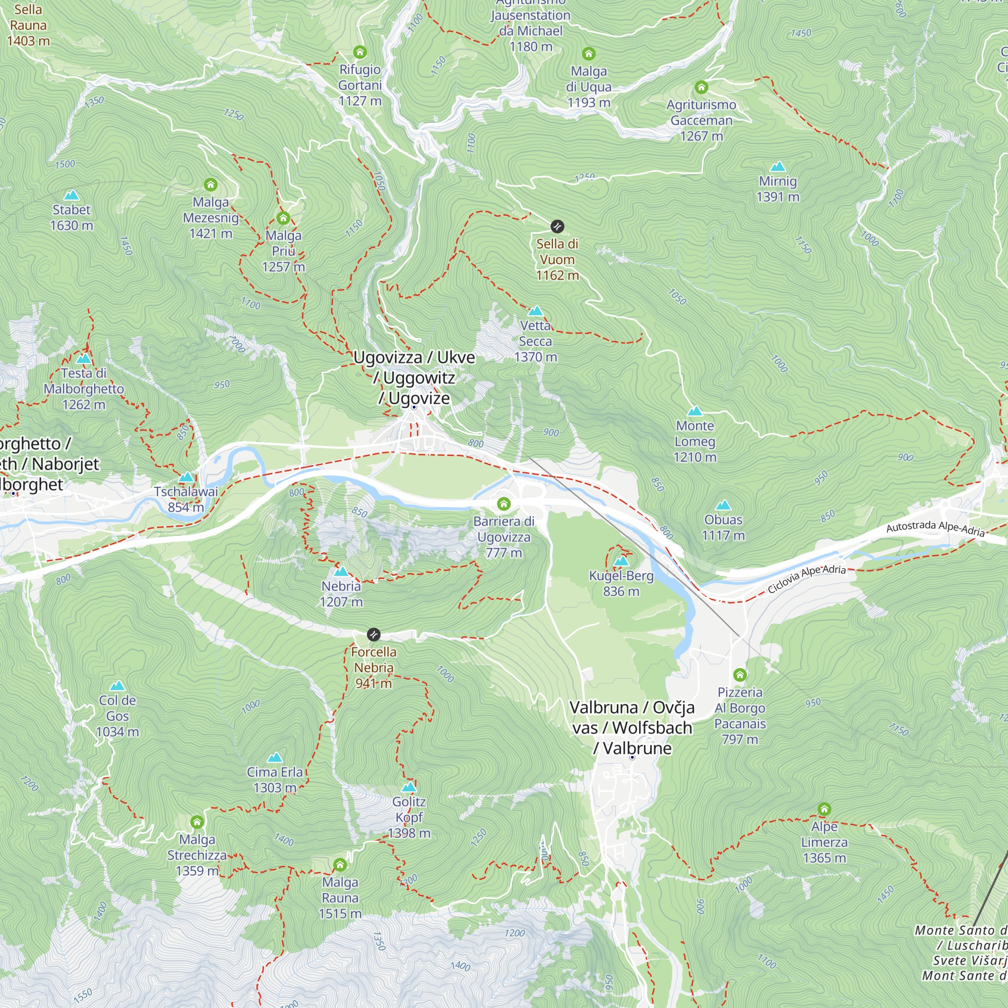 Barriera di Ugovizza map