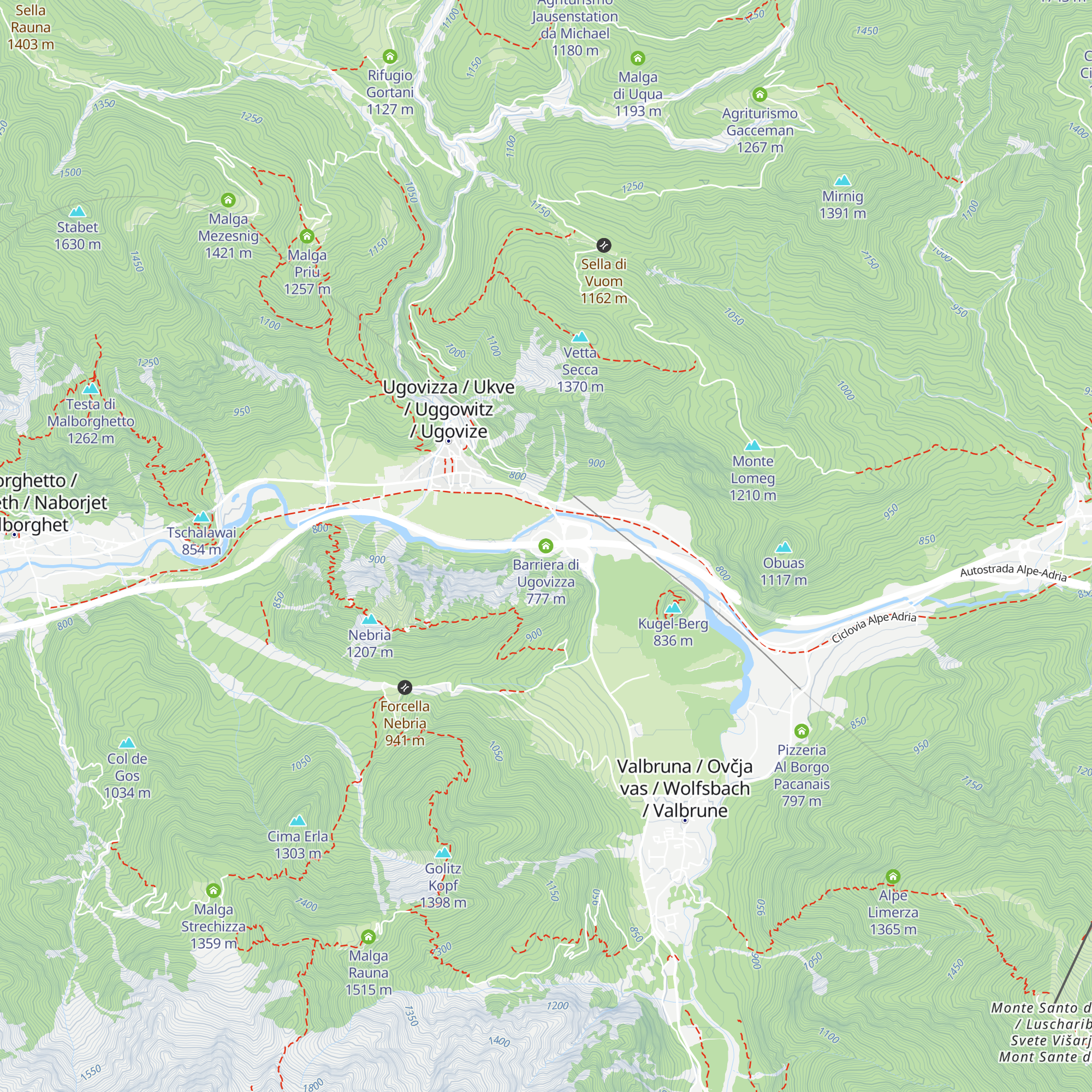 Barriera di Ugovizza map