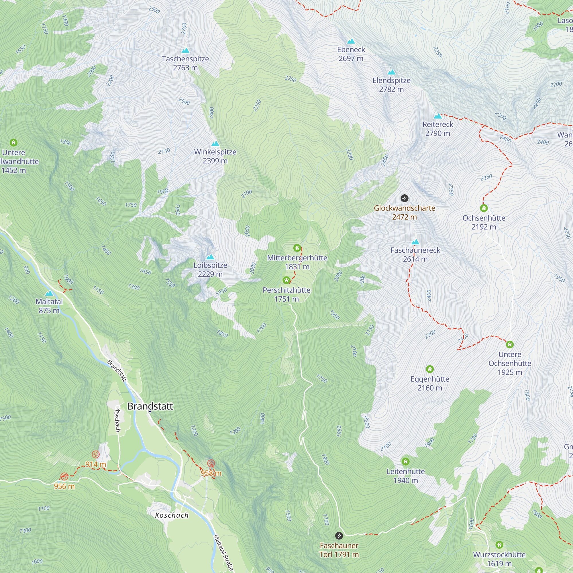 Perschitzhütte map