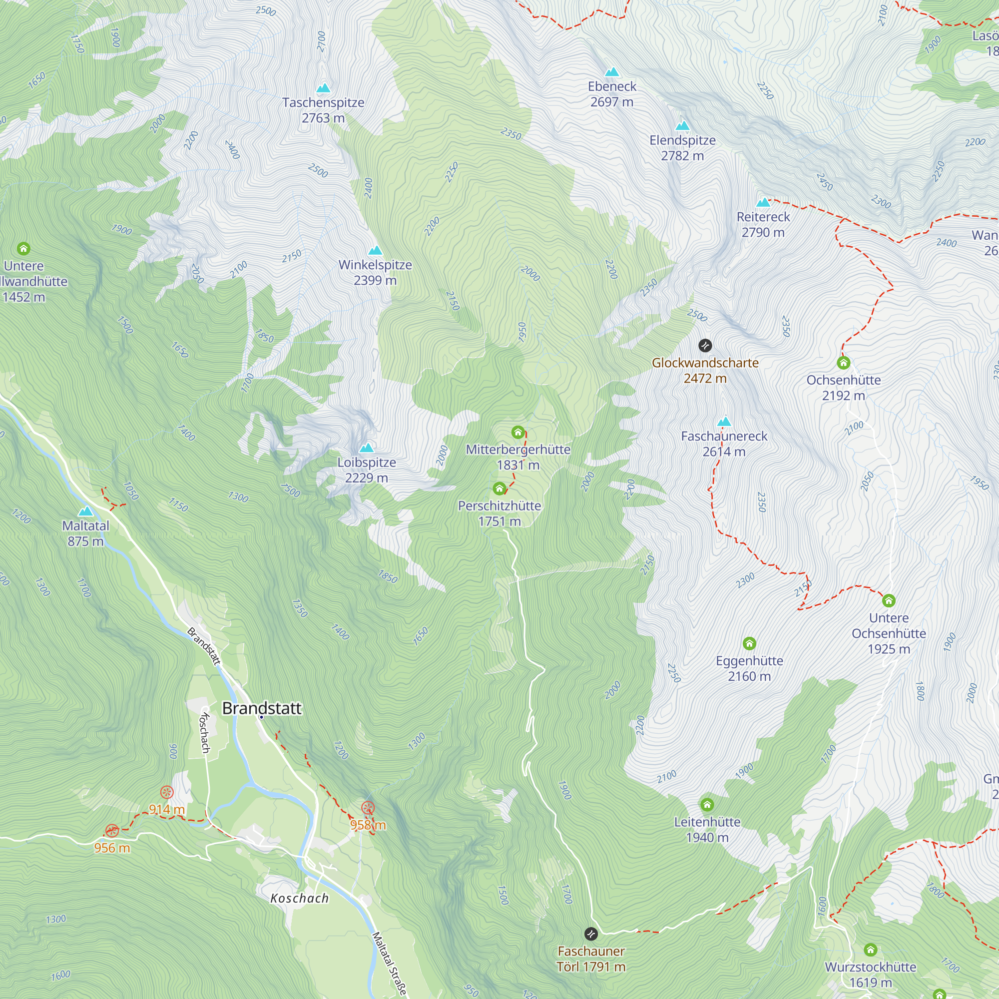 Perschitzhütte map