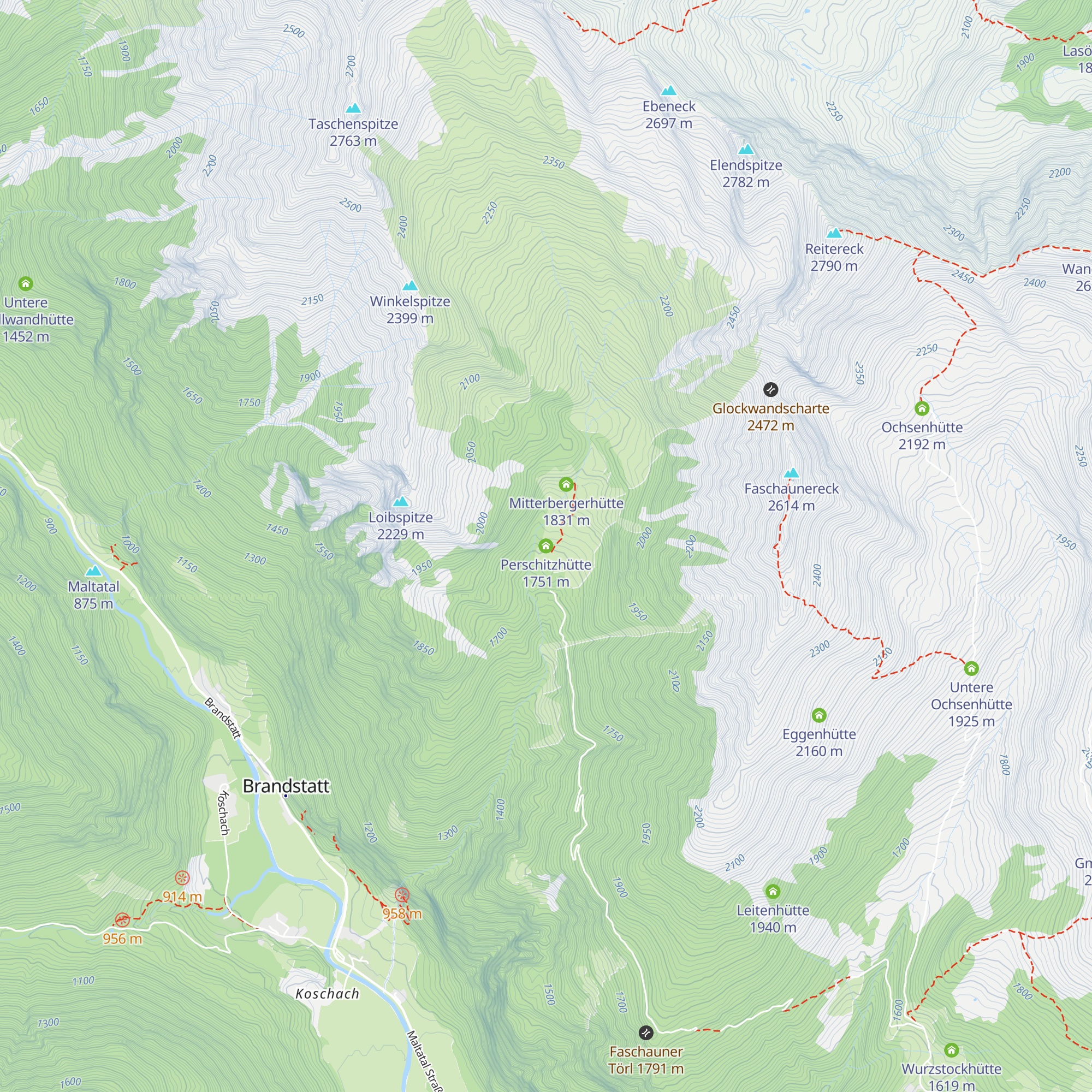 Perschitzhütte map