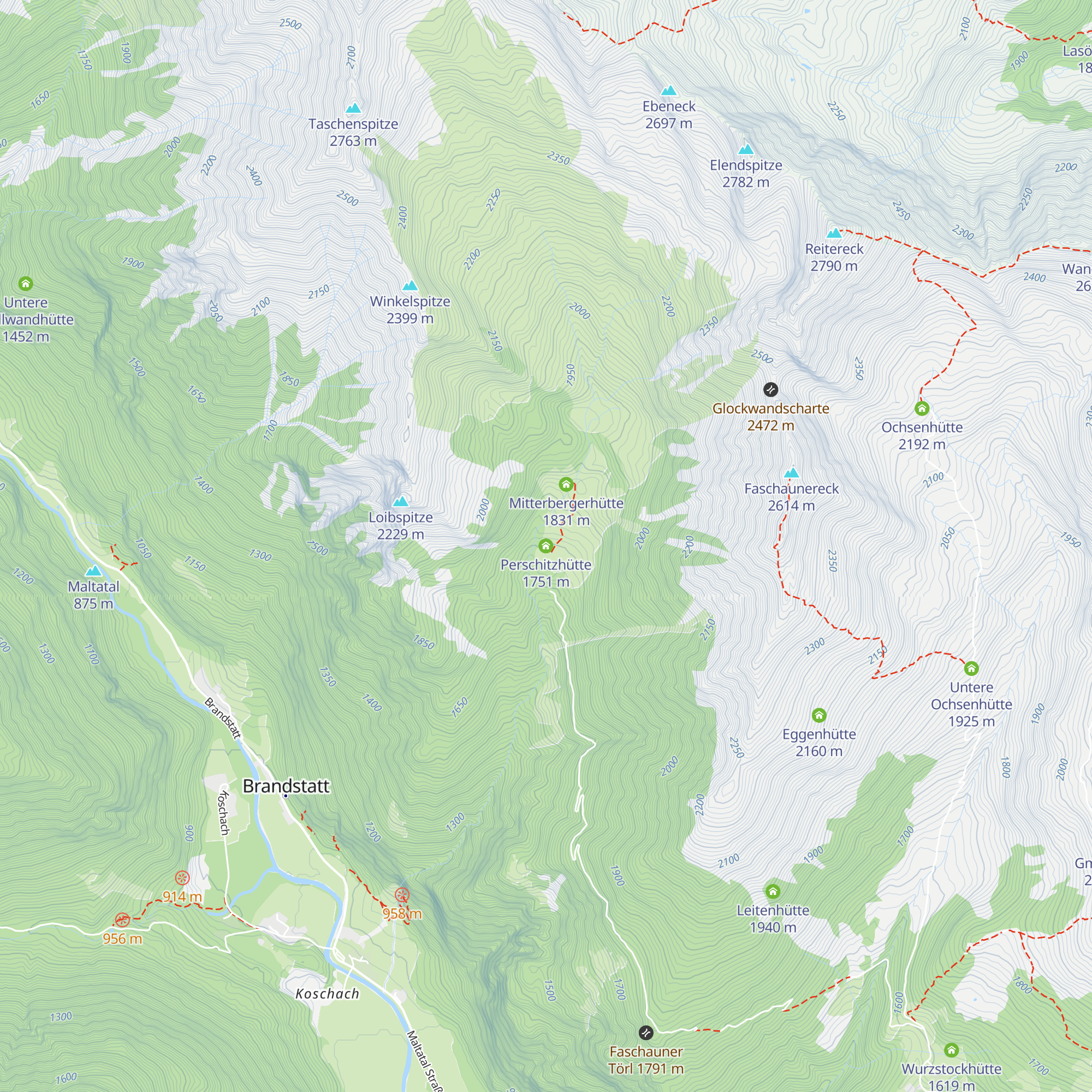 Perschitzhütte map