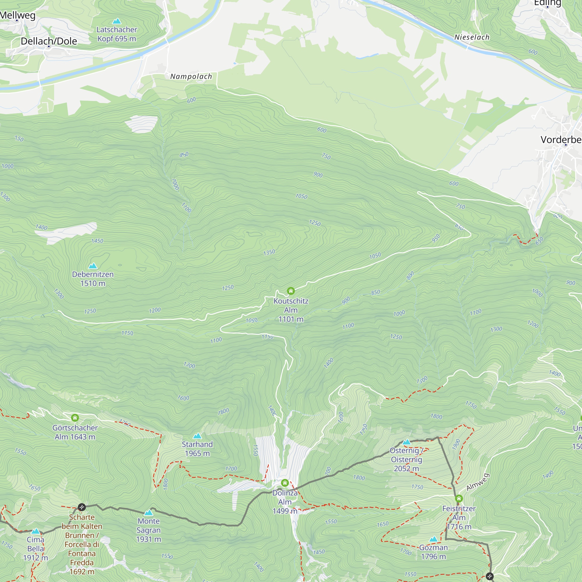 Koutschitz Alm map