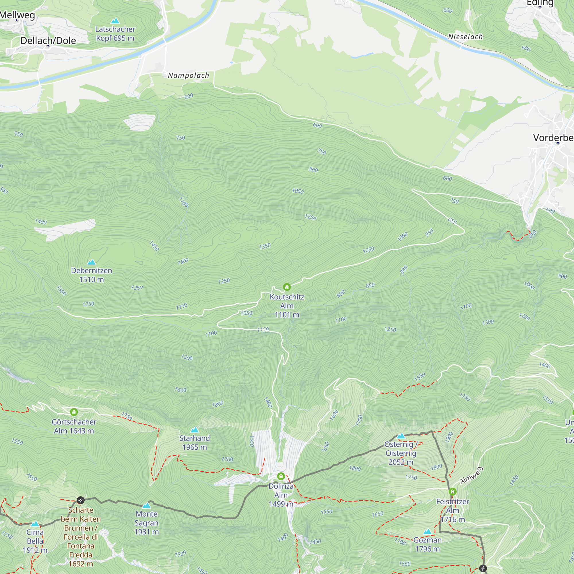 Koutschitz Alm map