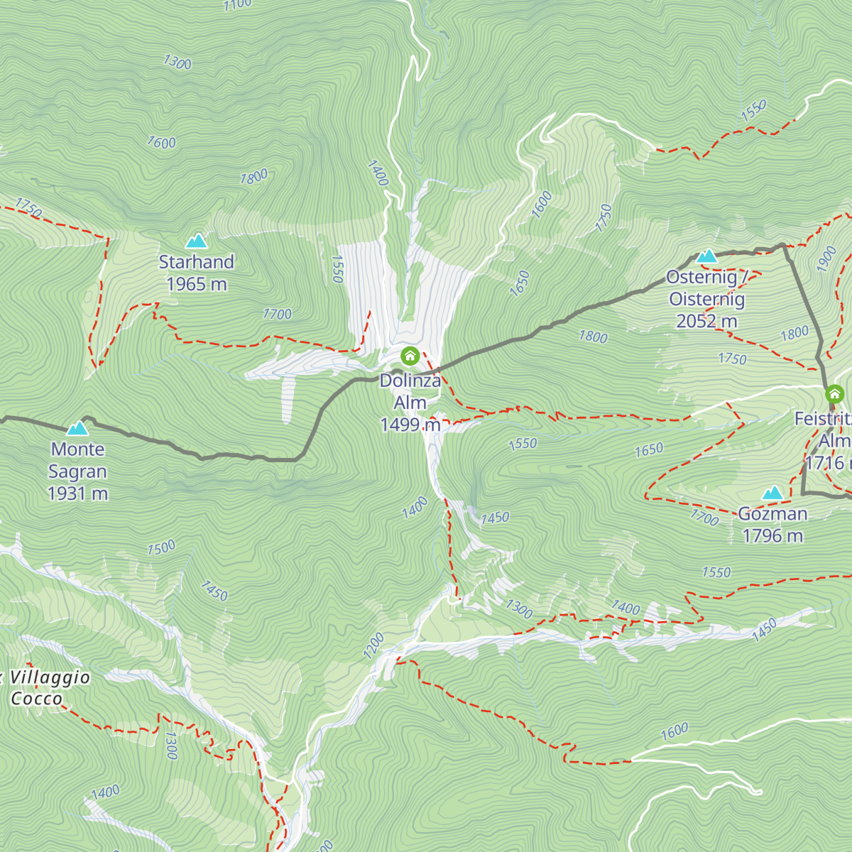 Rifugio Nordio-Deffar map