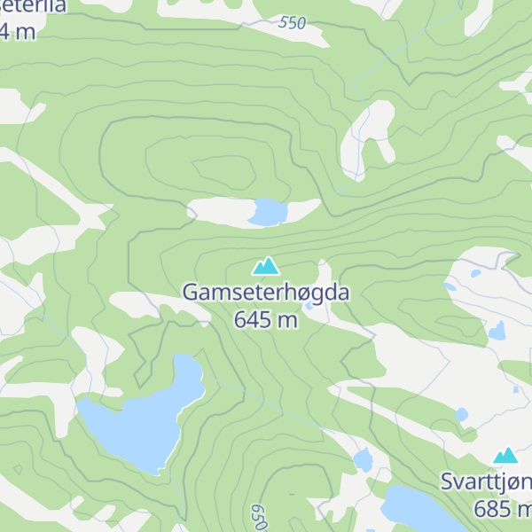 Map of Gamseterhøgda