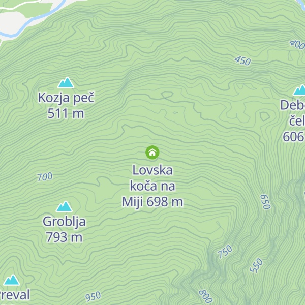 Map of Lovska koča na Miji
