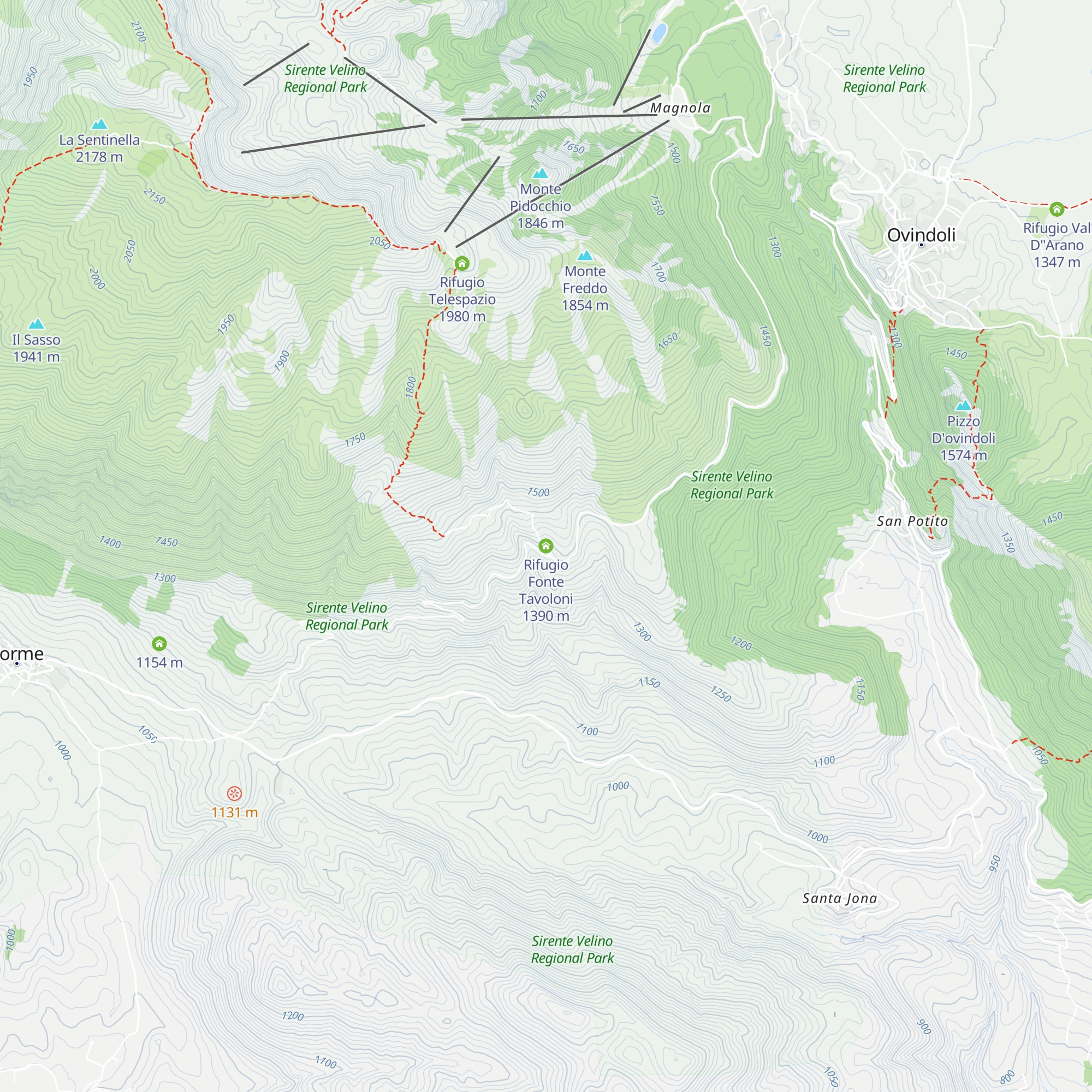 Rifugio Fonte Tavoloni map