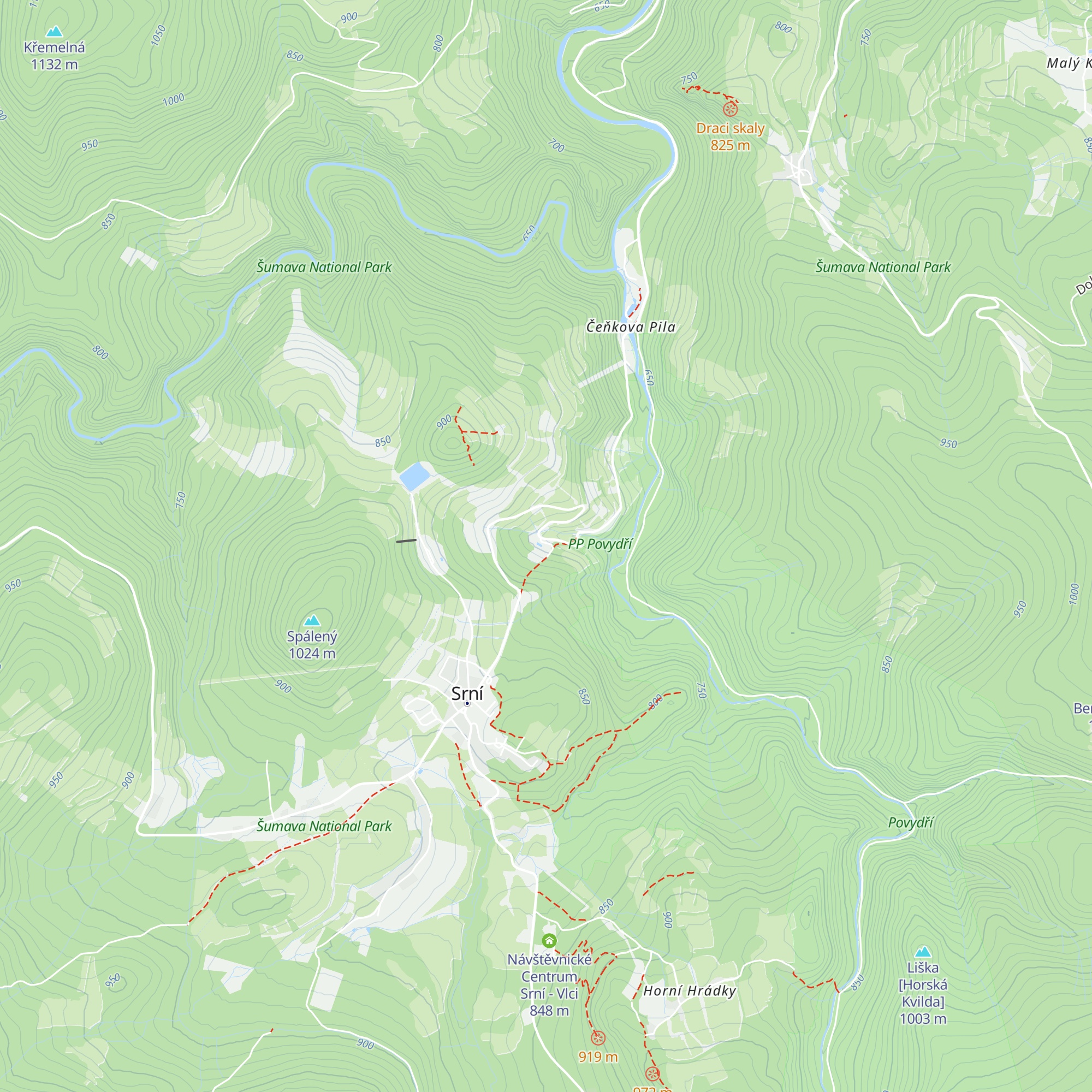 Chata Povydří map