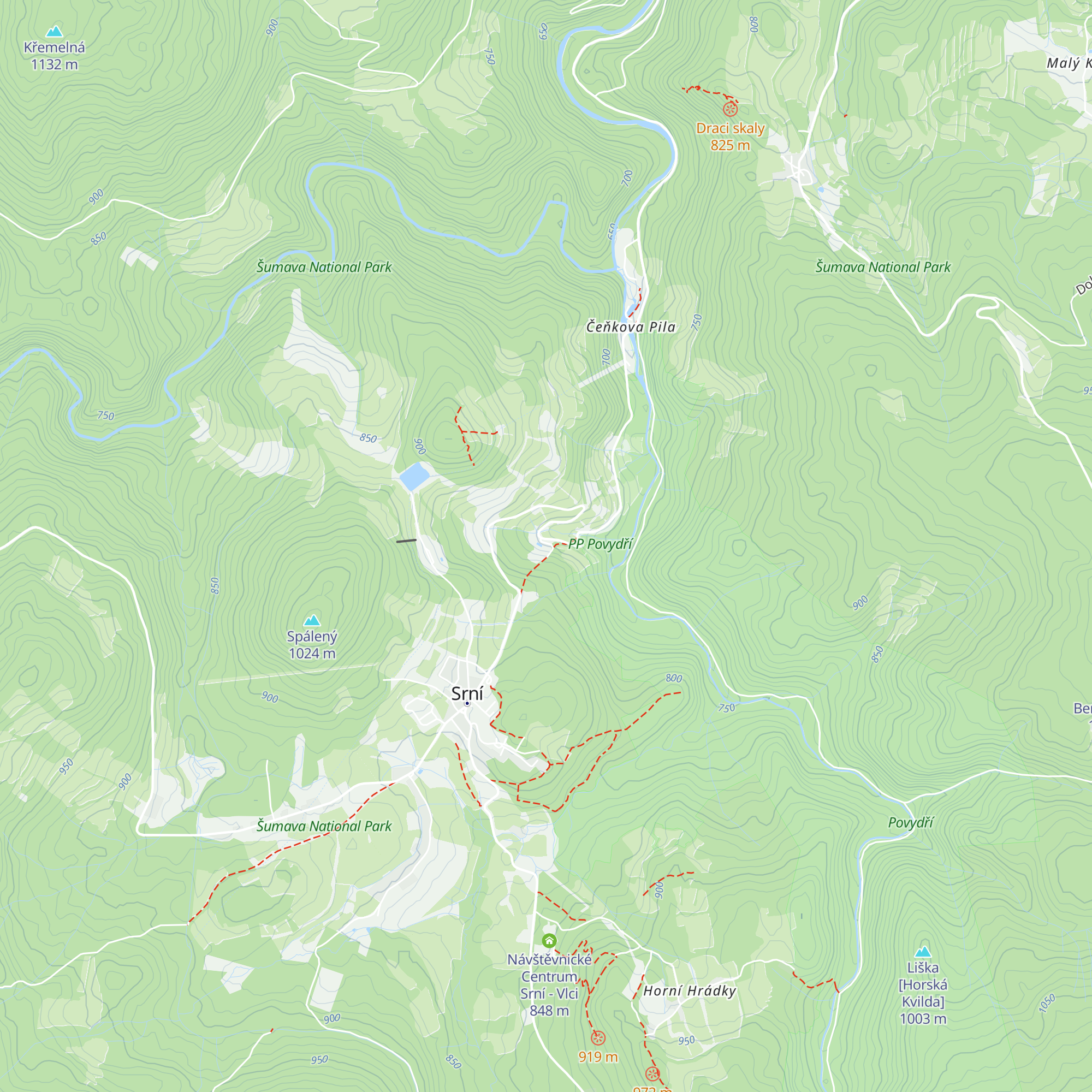 Chata Povydří map