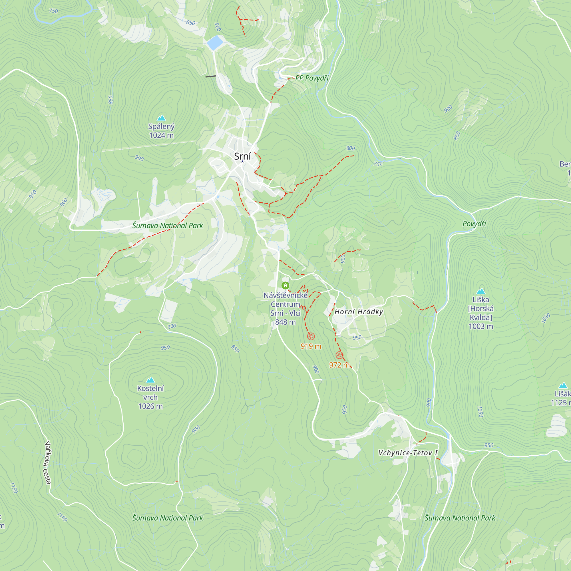Návštěvnické Centrum Srní - Vlci map