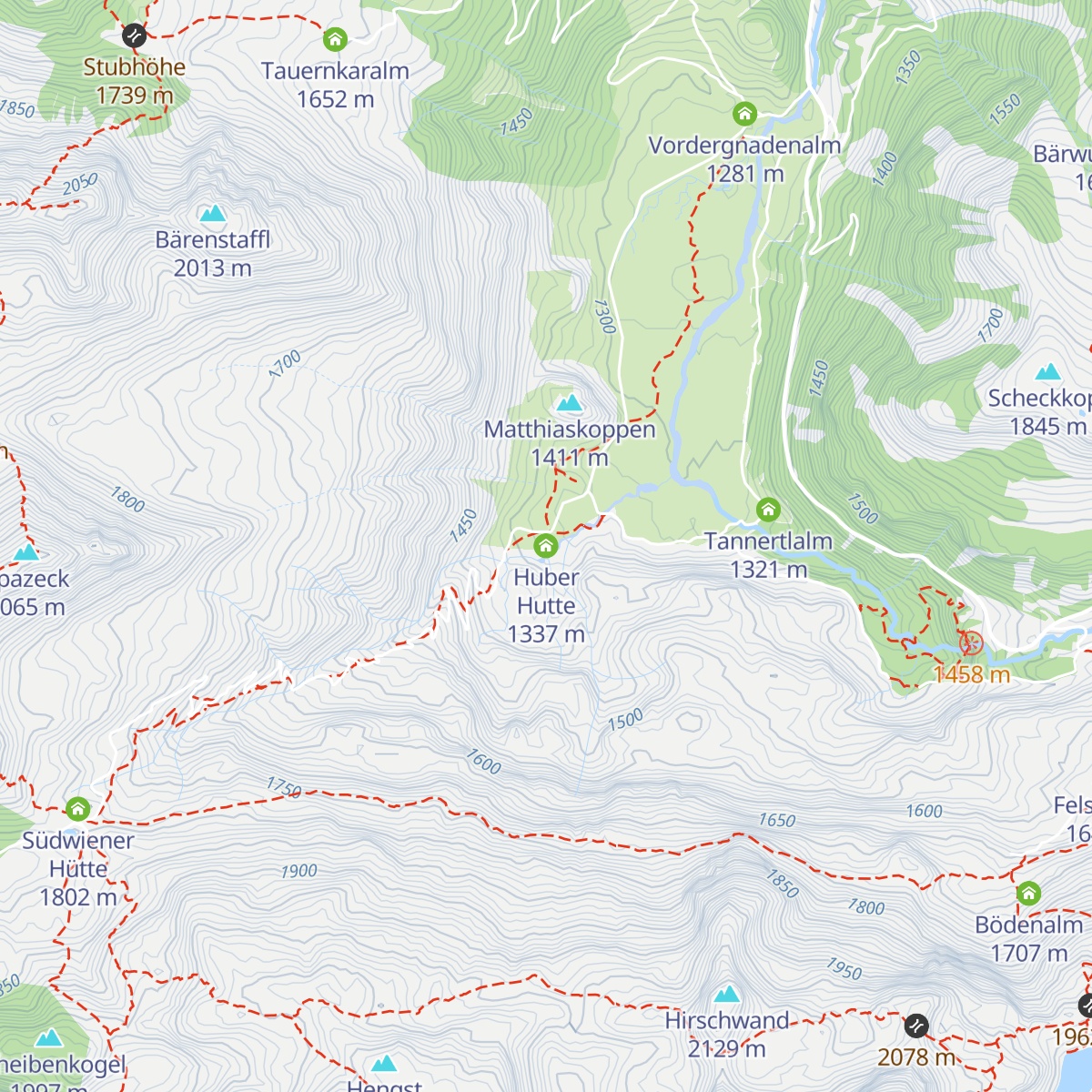Huber Hutte map
