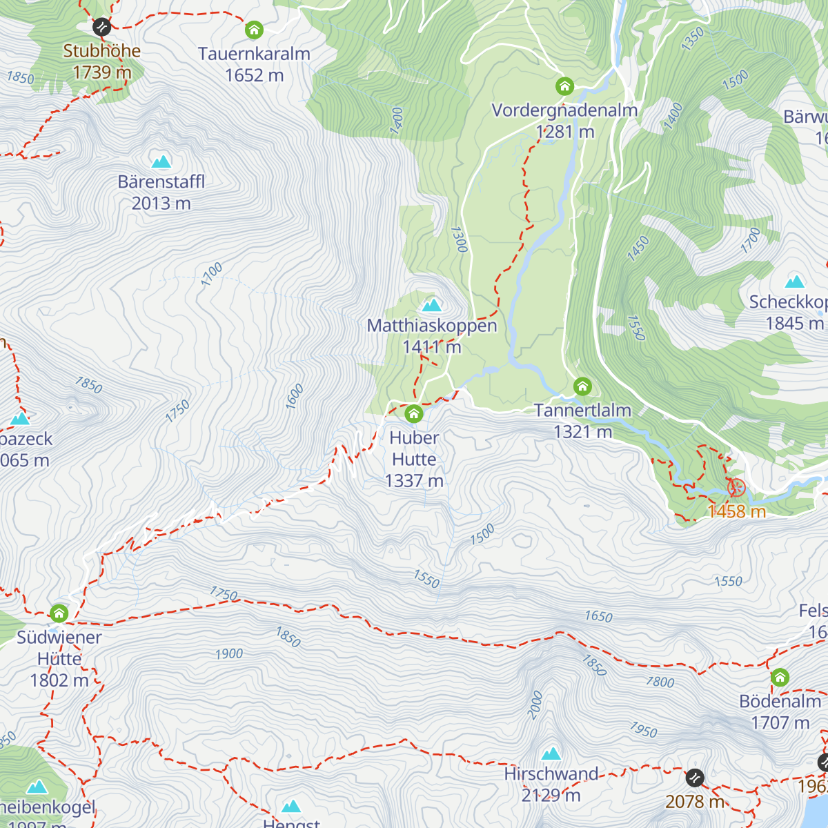 Huber Hutte map