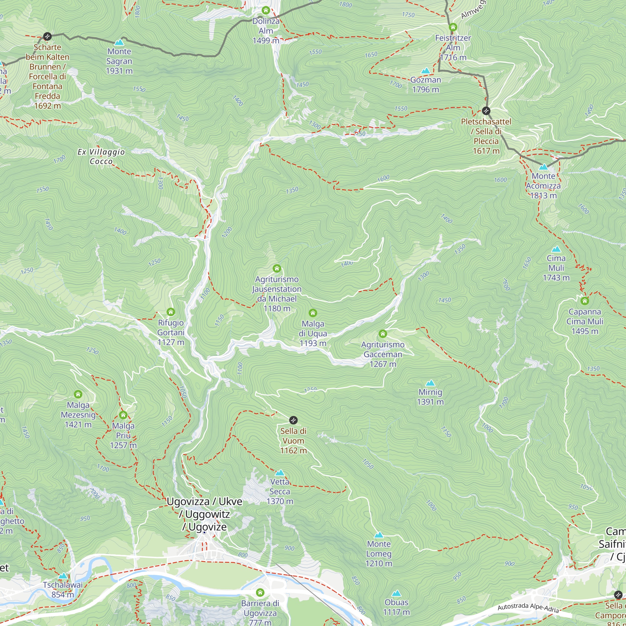Malga di Uqua map