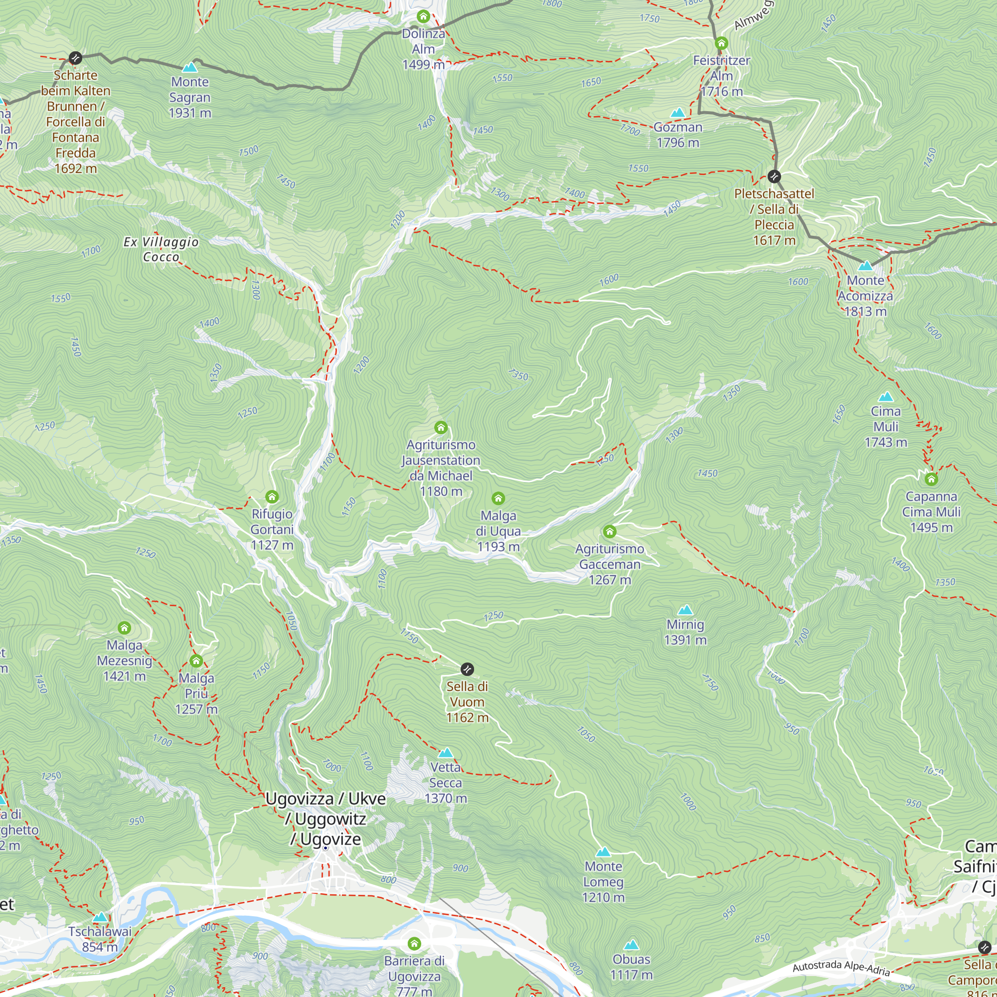 Malga di Uqua map
