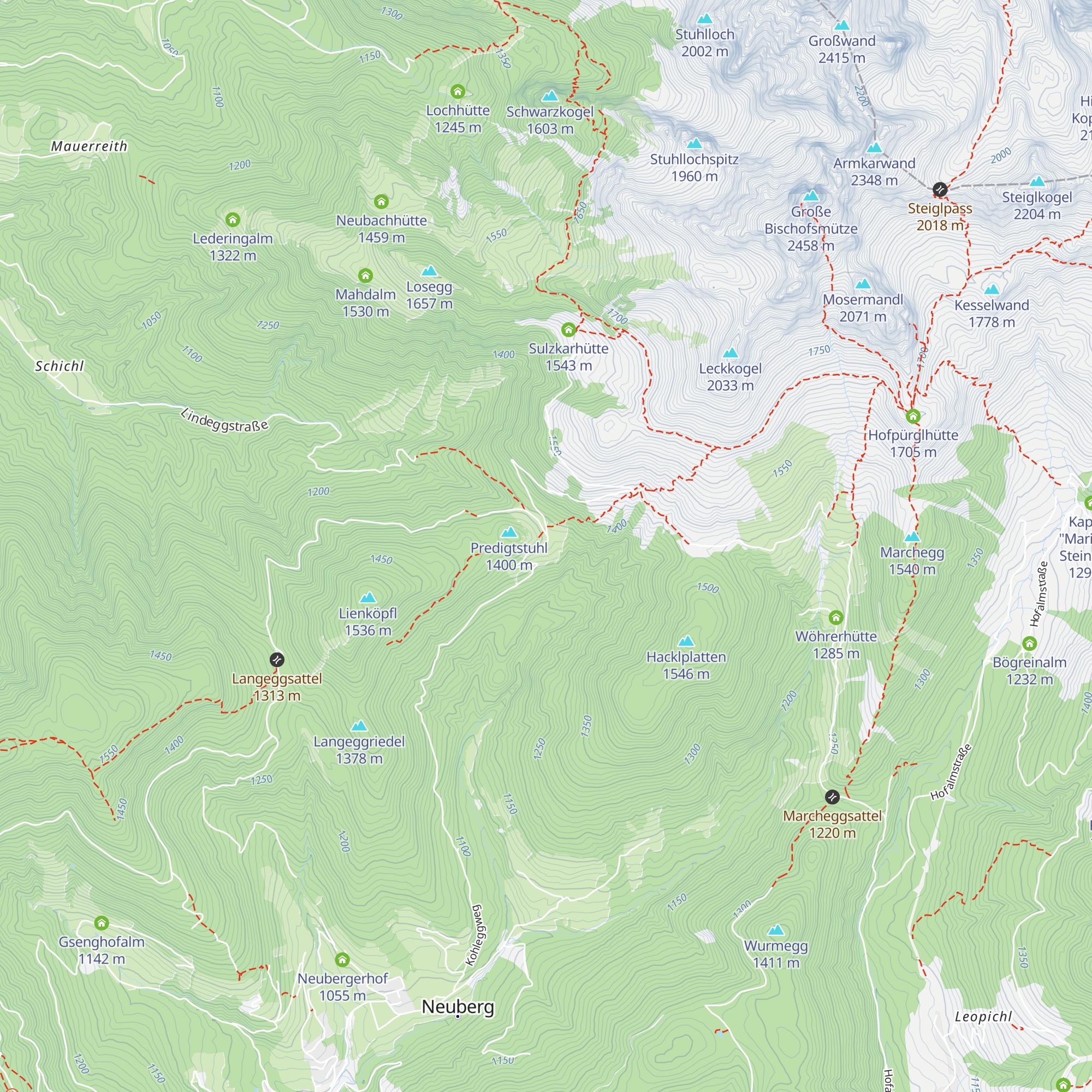 Arzbergalm map