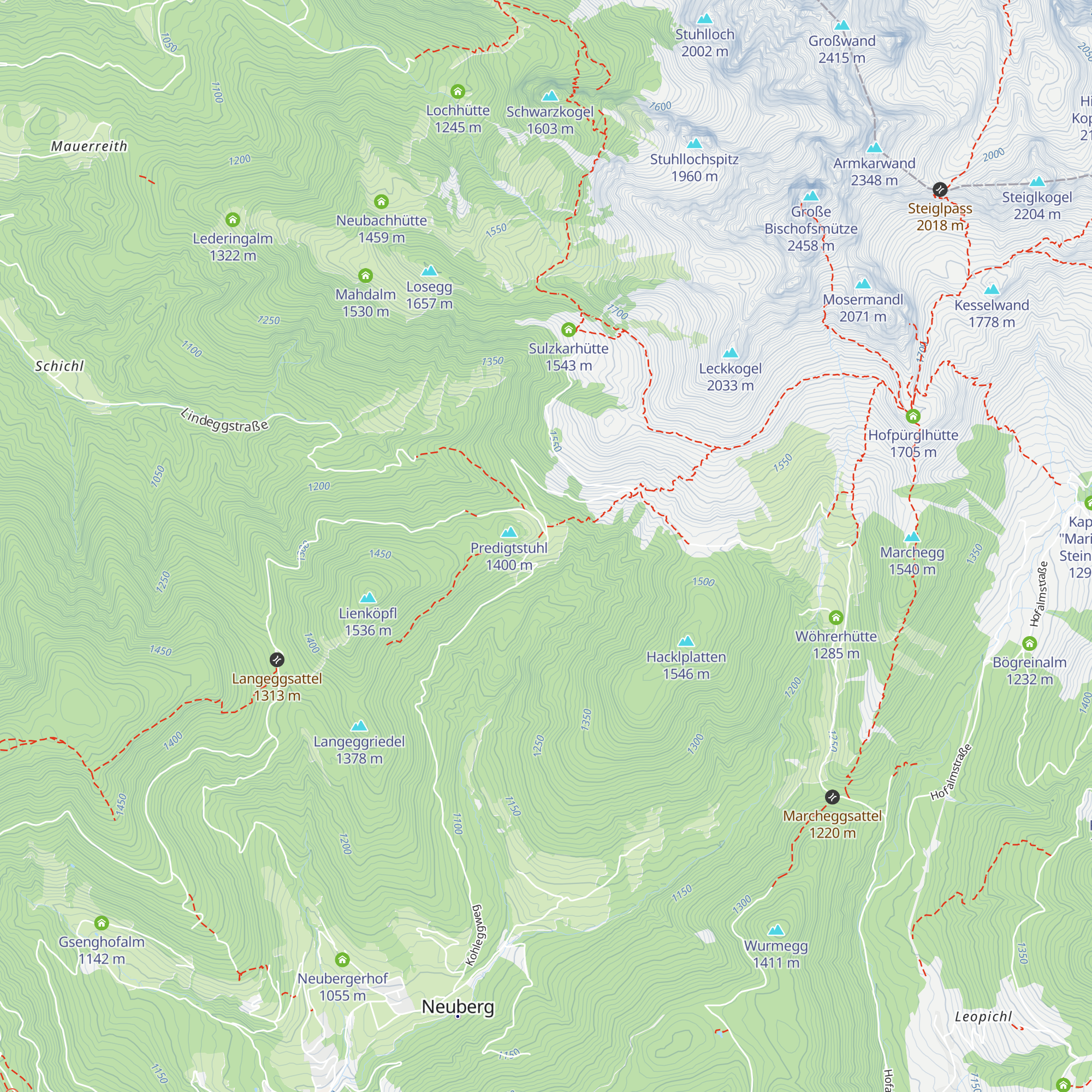 Arzbergalm map