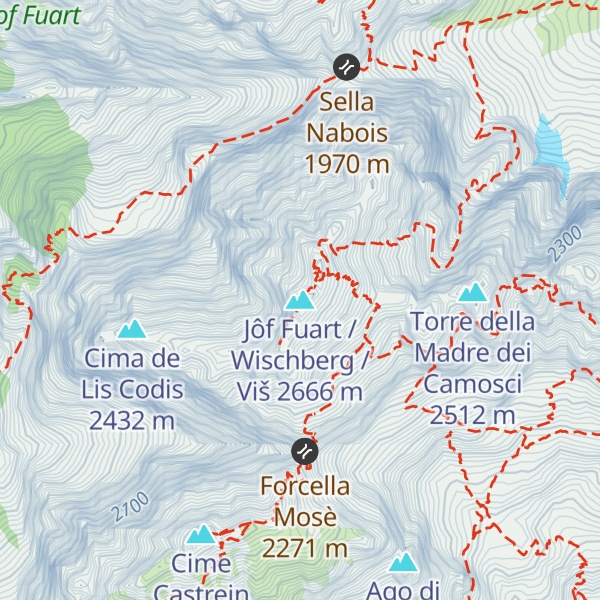 Map of Jôf Fuart / Wischberg / Viš