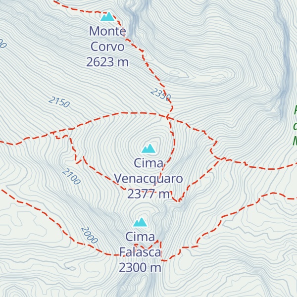 Map of Cima Venacquaro