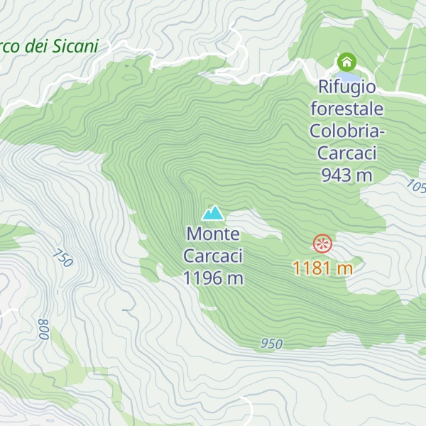 Map of Monte Carcaci