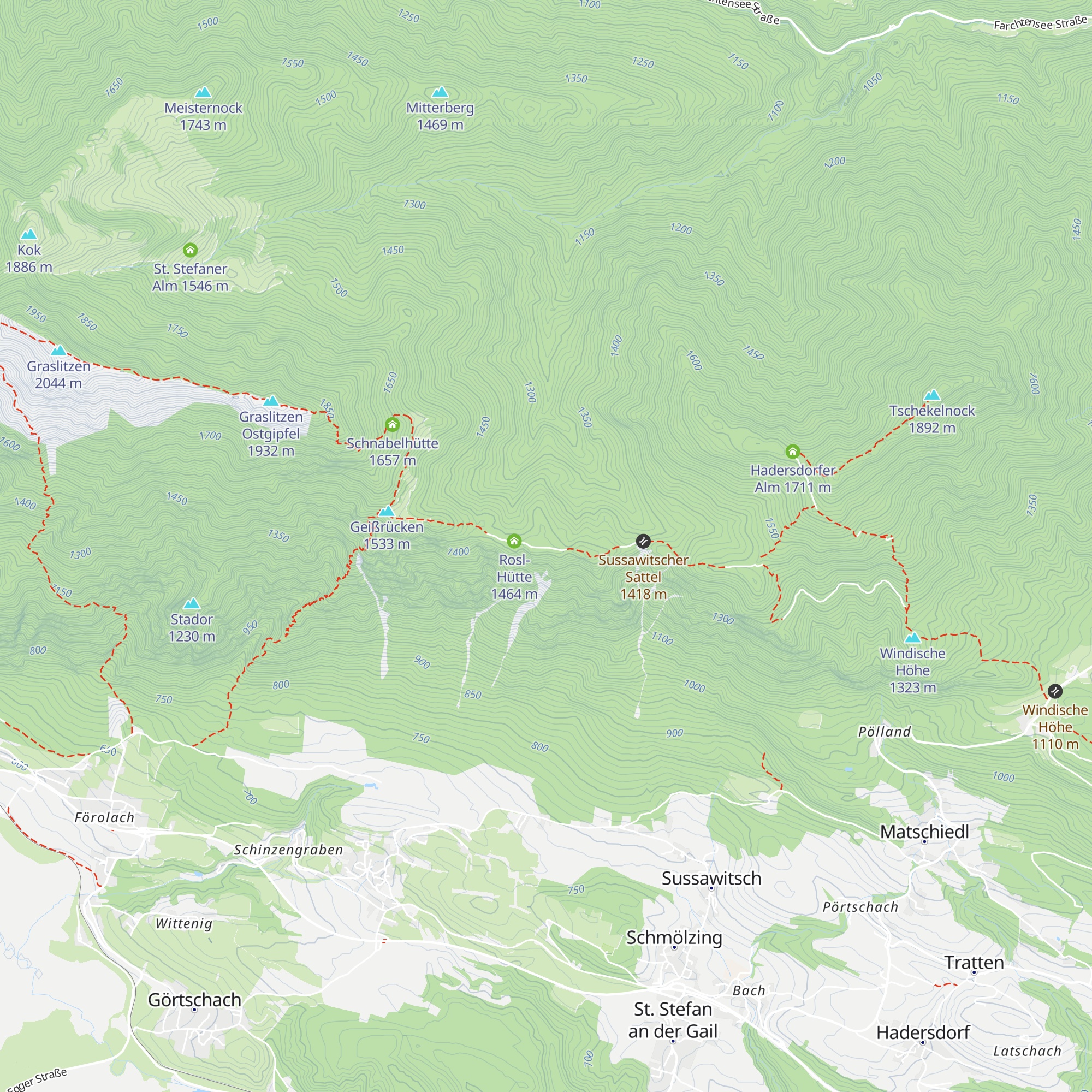 Jarnig Hütte map