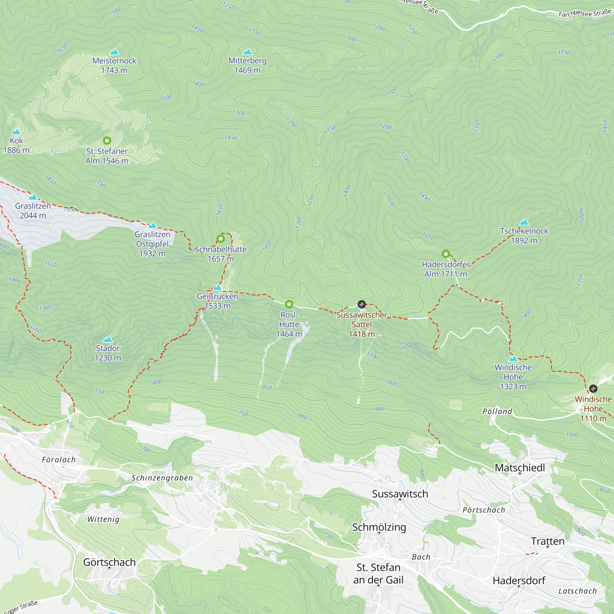 Jarnig Hütte map