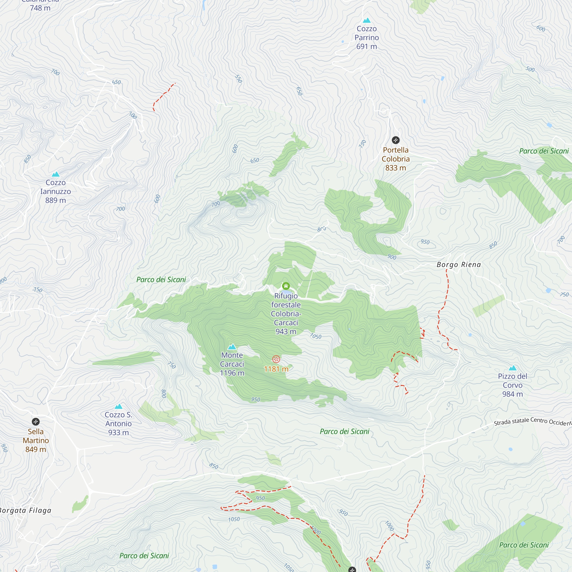 Rifugio forestale Colobria-Carcaci map