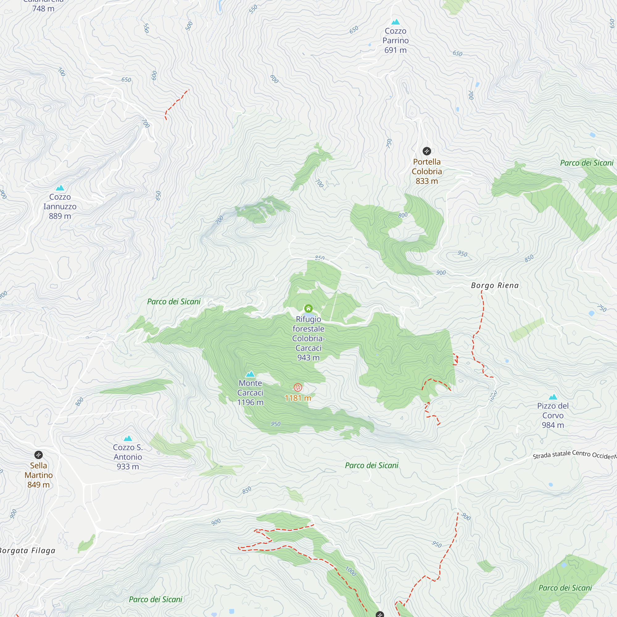 Rifugio forestale Colobria-Carcaci map