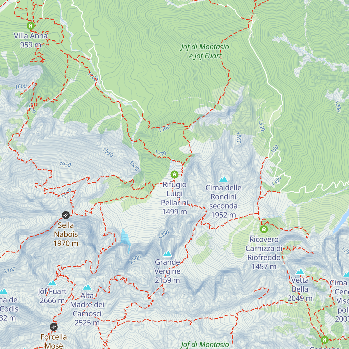 Rifugio Luigi Pellarini map