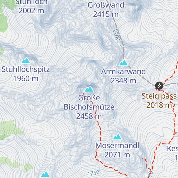 Map of Große Bischofsmütze