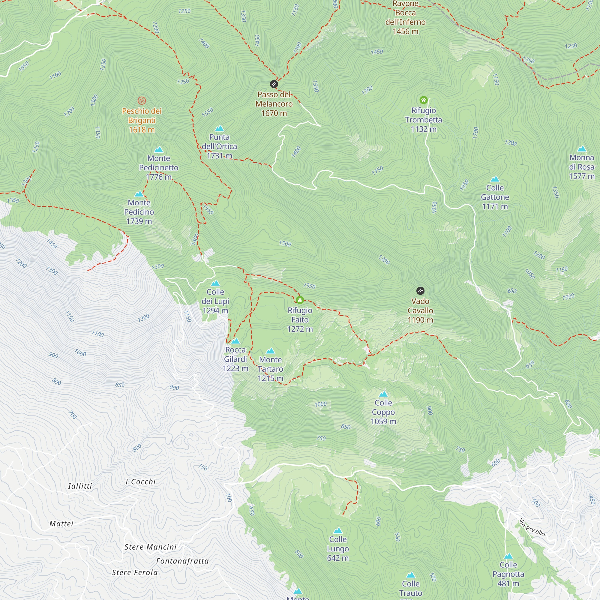 Rifugio Faito map