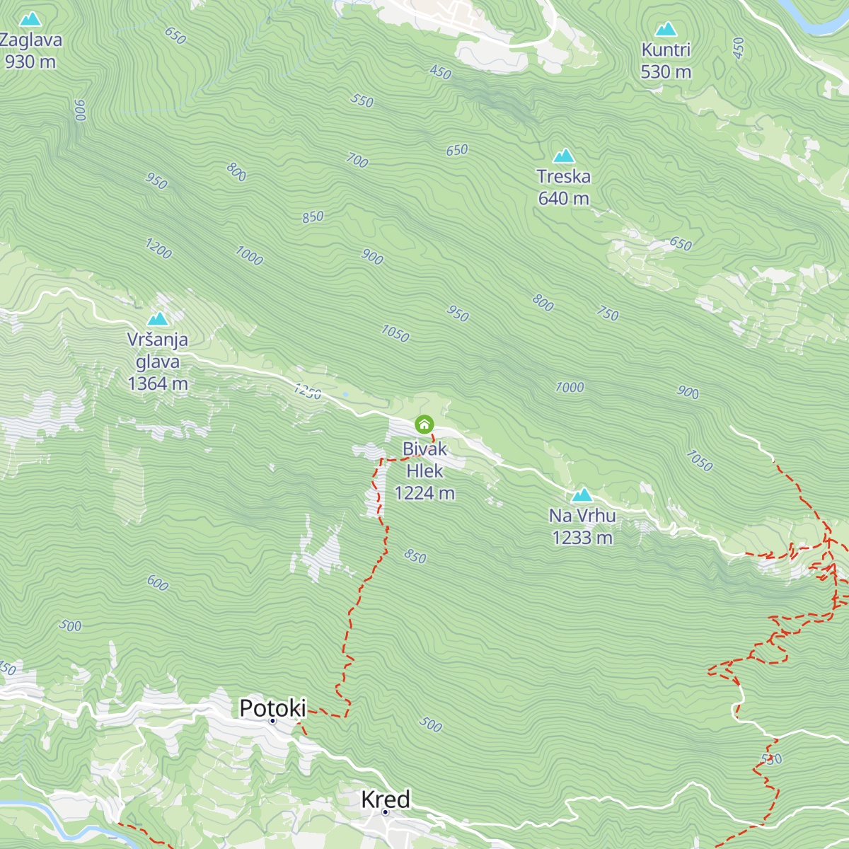 Bivak Hlek map