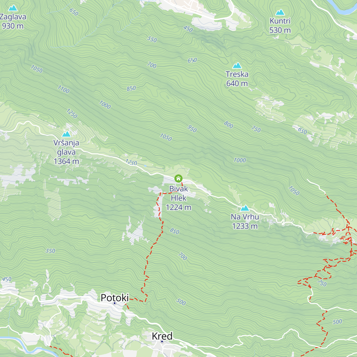 Bivak Hlek map