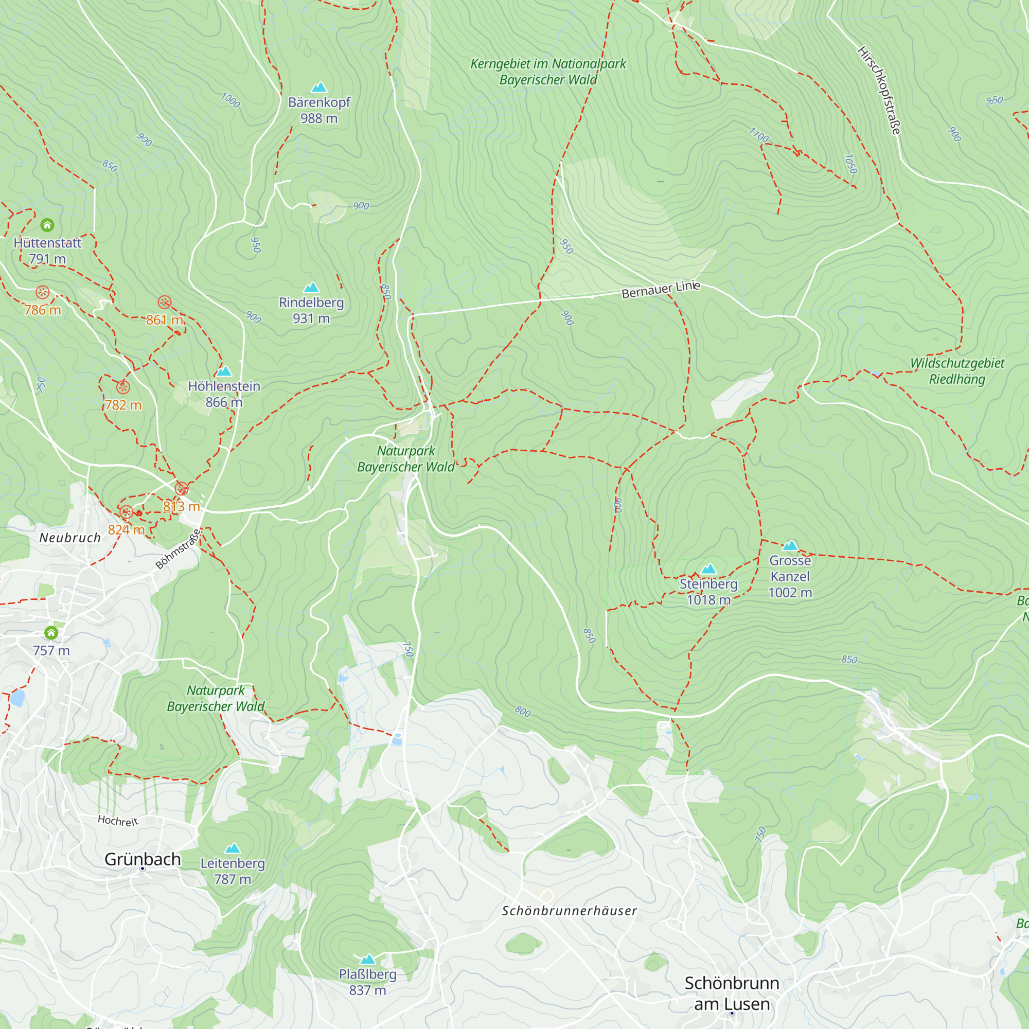 Weidhüttenwald map