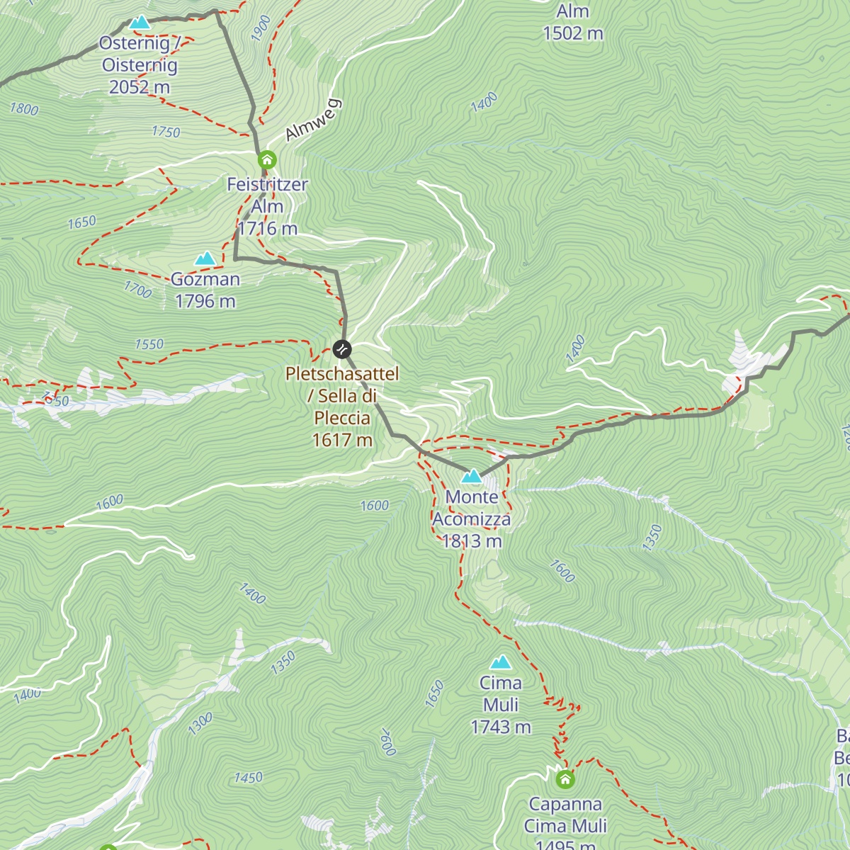 Achomitzer Alm map