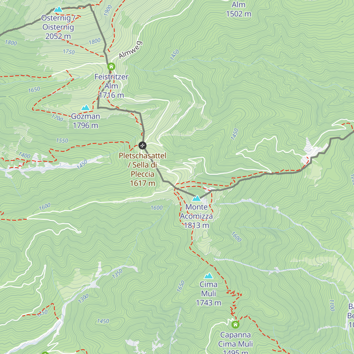 Achomitzer Alm map